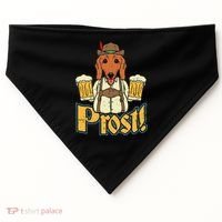 Prost Oktoberfest German Dachshund Dog Drinking Beer USA-Made Doggie Bandana thumb 0