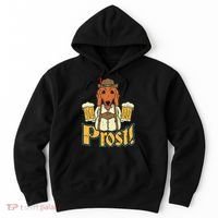 Prost Oktoberfest German Dachshund Dog Drinking Beer Hoodie thumb 0