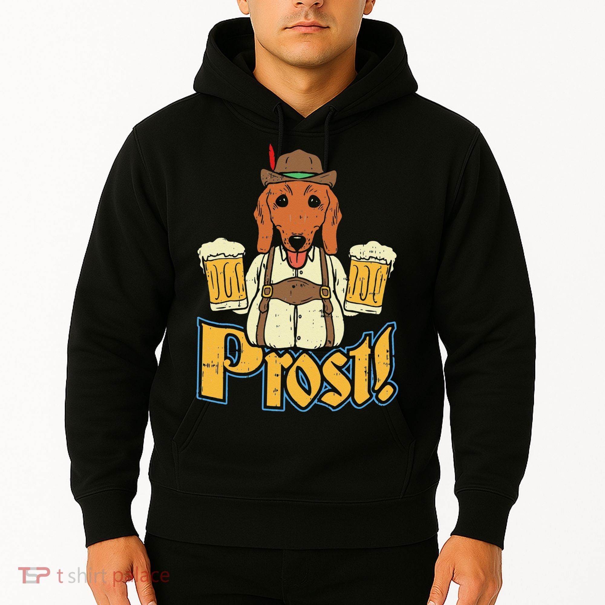 Prost Oktoberfest German Dachshund Dog Drinking Beer Hoodie