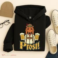 Prost Oktoberfest German Dachshund Dog Drinking Beer Hoodie thumb 4