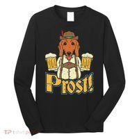 Prost Oktoberfest German Dachshund Dog Drinking Beer Long Sleeve Shirt thumb 0