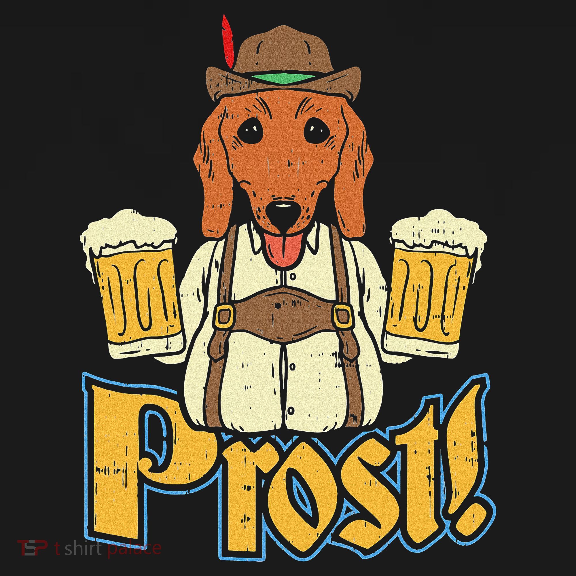 Prost Oktoberfest German Dachshund Dog Drinking Beer Women's Hoodie