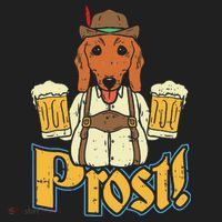 Prost Oktoberfest German Dachshund Dog Drinking Beer Hat thumb 2