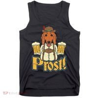 Prost Oktoberfest German Dachshund Dog Drinking Beer Tank Top thumb 0
