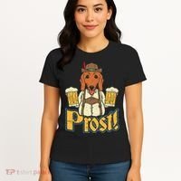 Prost Oktoberfest German Dachshund Dog Drinking Beer Women's T-Shirt thumb 4