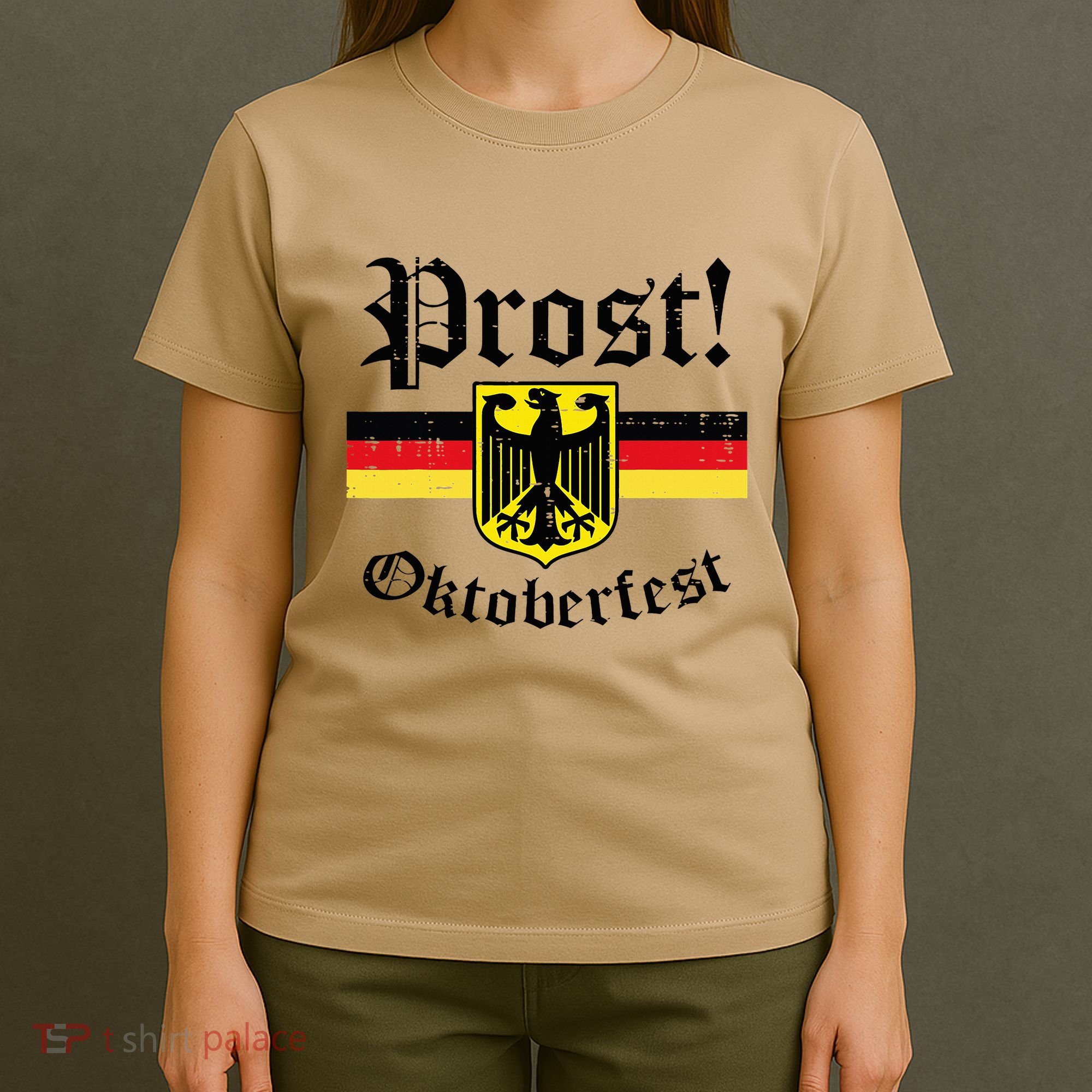 Prost Oktoberfest German Flag Crest Eagle Bavarian T-Shirt