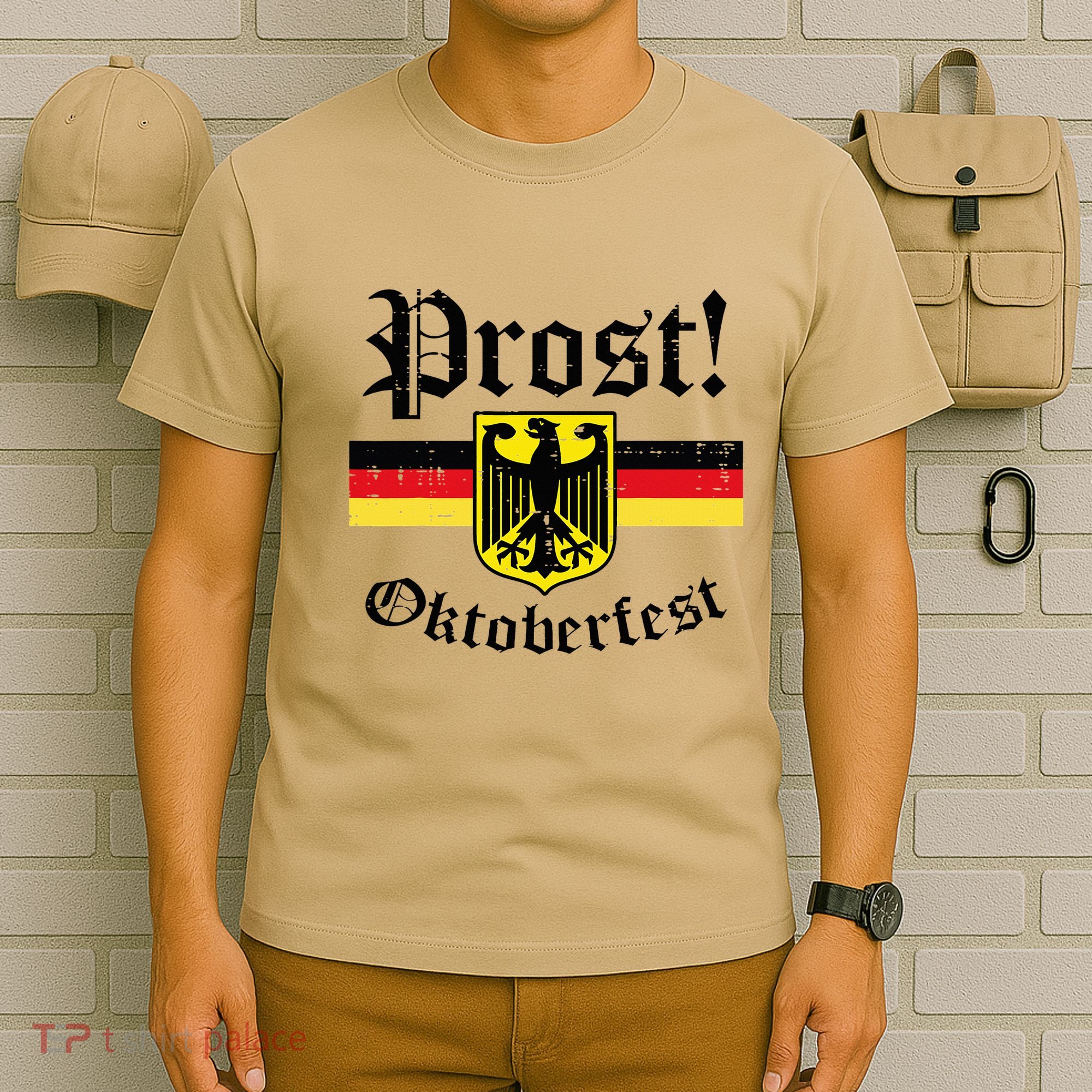 Prost Oktoberfest German Flag Crest Eagle Bavarian T-Shirt
