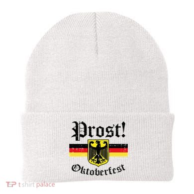 Prost Oktoberfest German Flag Crest Eagle Bavarian Beanie