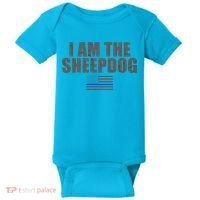 Police Officer Gift Thin Blue Line Gift I Am The Sheepdog Funny Gift Baby Bodysuit thumb 0