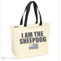 Police Officer Gift Thin Blue Line Gift I Am The Sheepdog Funny Gift Tote Bag thumb 2