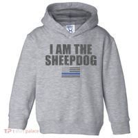 Police Officer Gift Thin Blue Line Gift I Am The Sheepdog Funny Gift Toddler Hoodie thumb 0