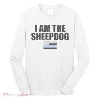 Police Officer Gift Thin Blue Line Gift I Am The Sheepdog Funny Gift Long Sleeve Shirt thumb 0