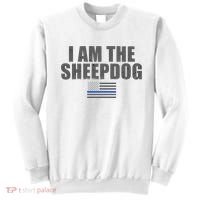 Police Officer Gift Thin Blue Line Gift I Am The Sheepdog Funny Gift Sweatshirt thumb 0