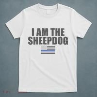 Police Officer Gift Thin Blue Line Gift I Am The Sheepdog Funny Gift T-Shirt thumb 5