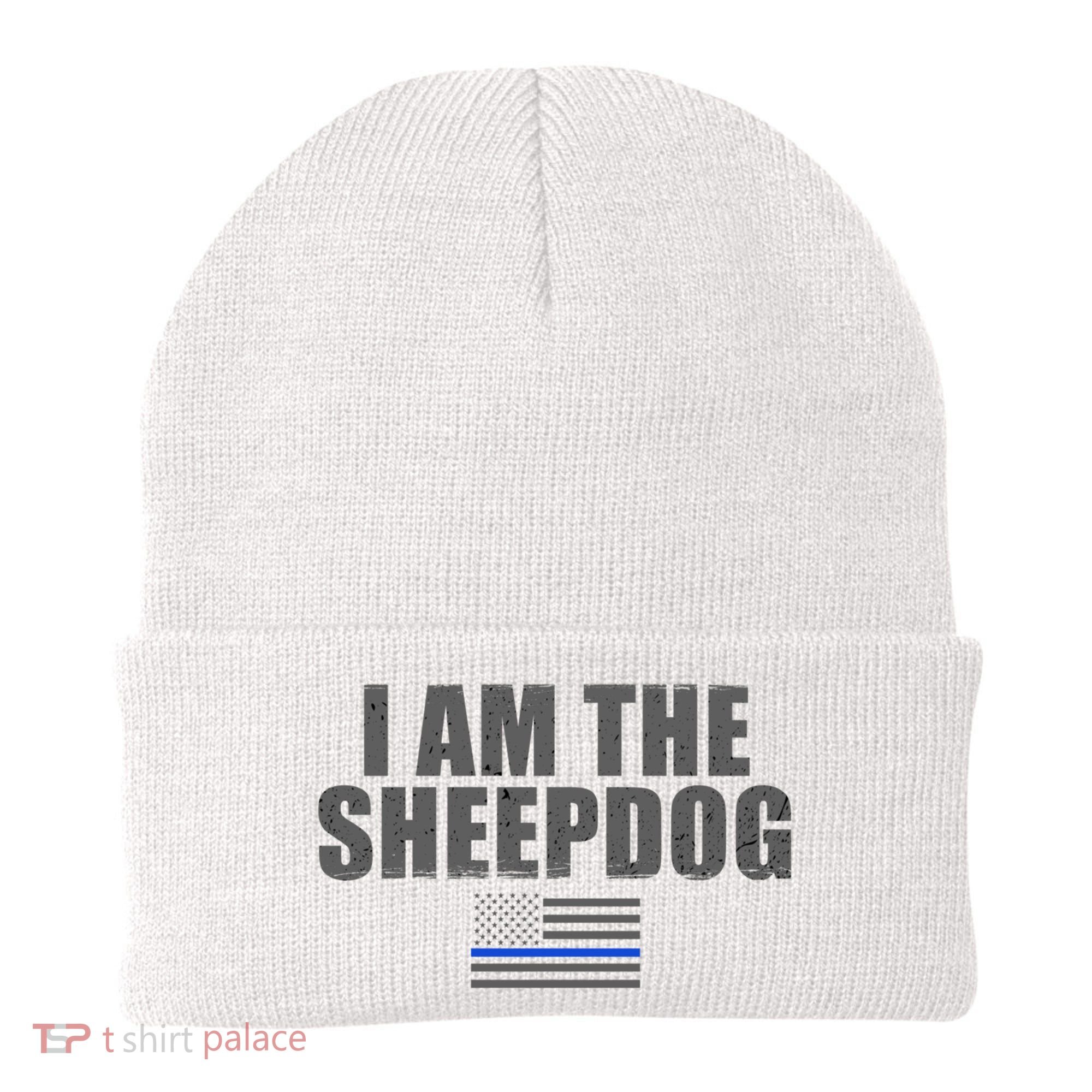 Police Officer Gift Thin Blue Line Gift I Am The Sheepdog Funny Gift Beanie