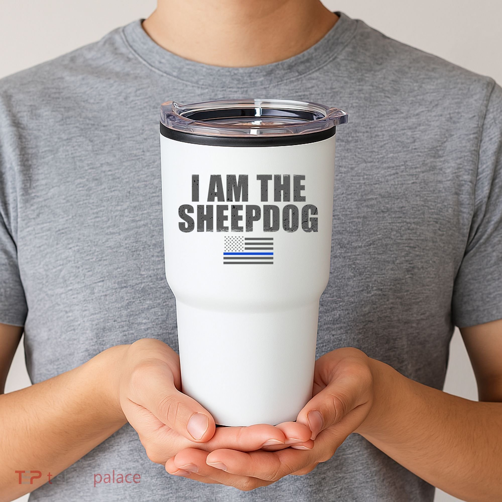 Police Officer Gift Thin Blue Line Gift I Am The Sheepdog Funny Gift Tumbler