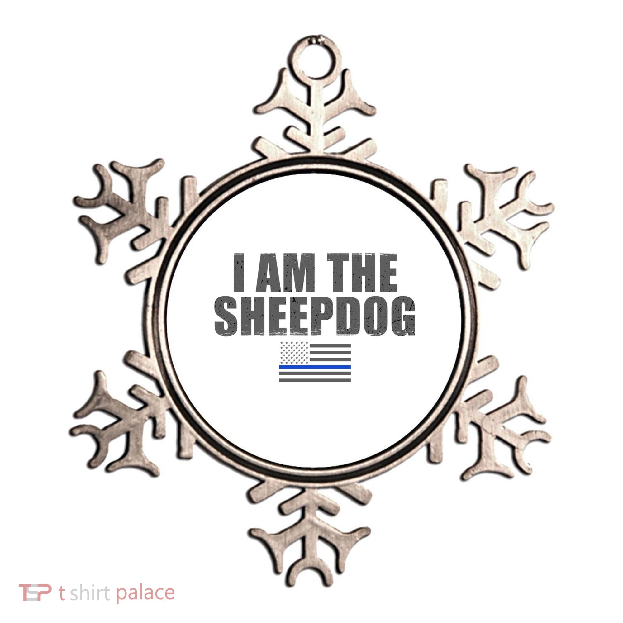 Police Officer Gift Thin Blue Line Gift I Am The Sheepdog Funny Gift Ornament