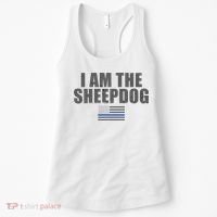 Police Officer Gift Thin Blue Line Gift I Am The Sheepdog Funny Gift Women's Tank Top thumb 0