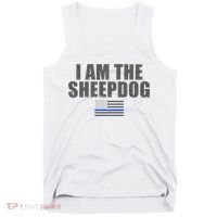Police Officer Gift Thin Blue Line Gift I Am The Sheepdog Funny Gift Tank Top thumb 0