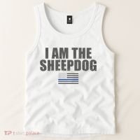 Police Officer Gift Thin Blue Line Gift I Am The Sheepdog Funny Gift Tank Top thumb 2
