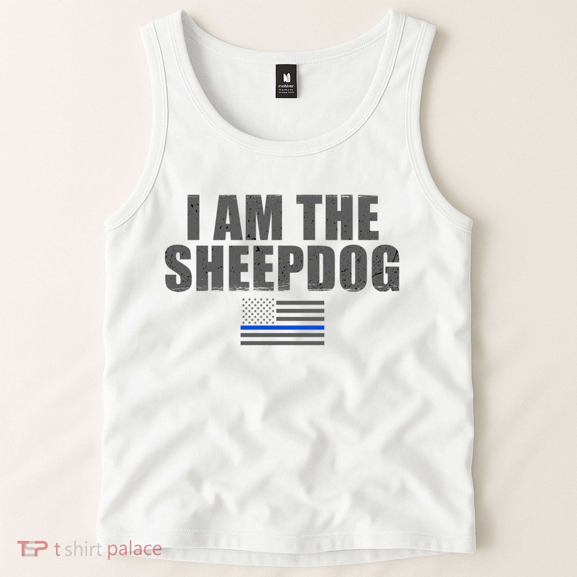 Police Officer Gift Thin Blue Line Gift I Am The Sheepdog Funny Gift Tank Top