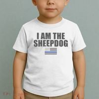 Police Officer Gift Thin Blue Line Gift I Am The Sheepdog Funny Gift Toddler T-Shirt thumb 2
