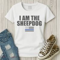 Police Officer Gift Thin Blue Line Gift I Am The Sheepdog Funny Gift Women's T-Shirt thumb 3