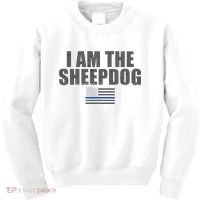 Police Officer Gift Thin Blue Line Gift I Am The Sheepdog Funny Gift Kids Sweatshirt thumb 0
