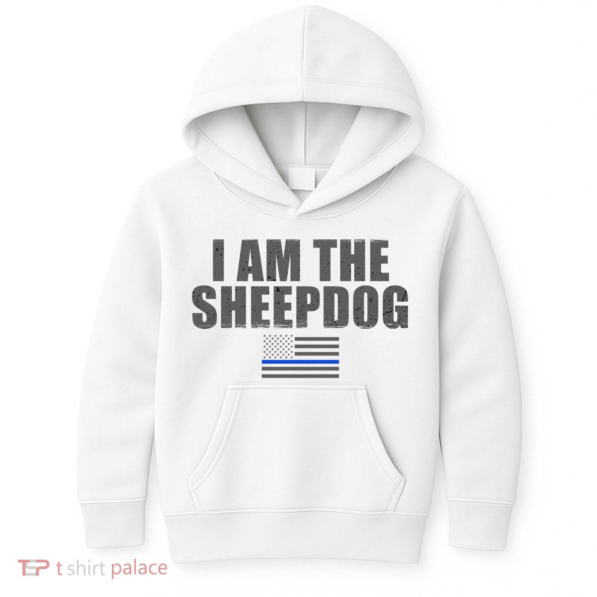 Police Officer Gift Thin Blue Line Gift I Am The Sheepdog Funny Gift Kids Hoodie