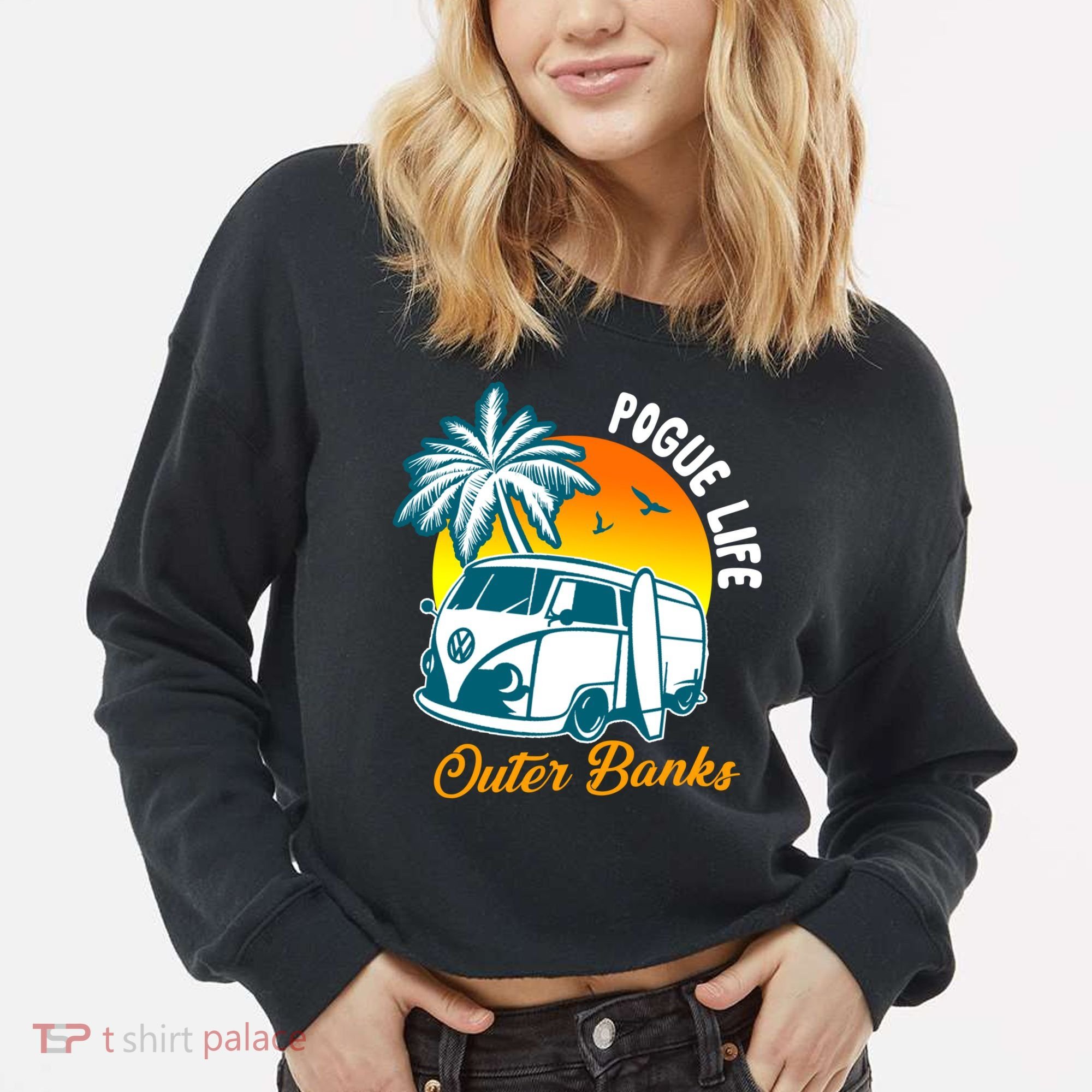 Pogue Life Banks Bronco Van Outer Cropped Pullover Crew