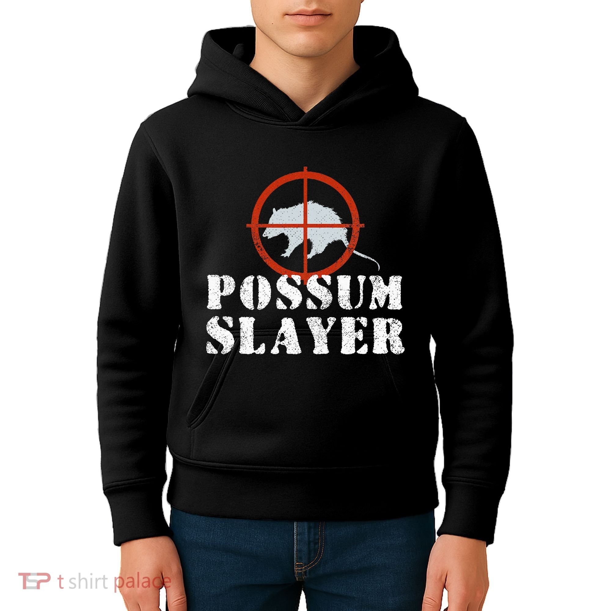 Possum Opossum Hunting Kids Hoodie