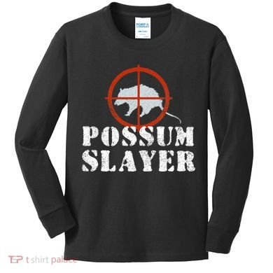 Possum Opossum Hunting Kids Long Sleeve Shirt