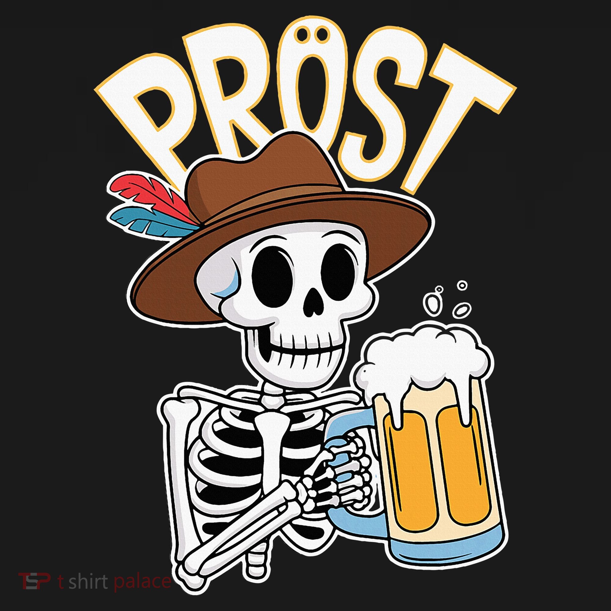 Prost Oktoberfest Halloween Skeleton Hoodie