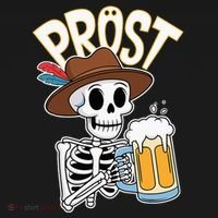 Prost Oktoberfest Halloween Skeleton Long Sleeve Shirt thumb 2