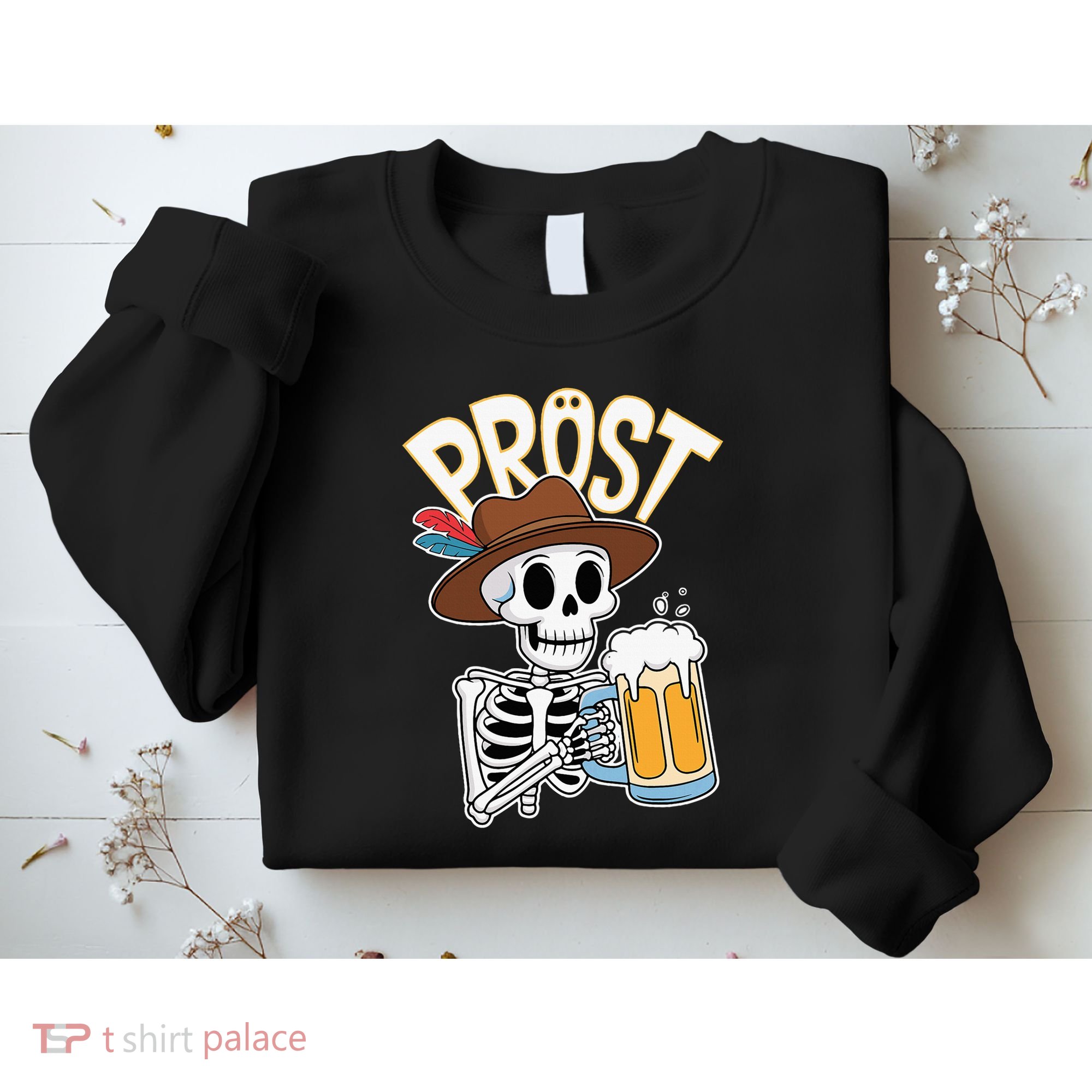 Prost Oktoberfest Halloween Skeleton Sweatshirt