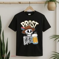 Prost Oktoberfest Halloween Skeleton T-Shirt thumb 2