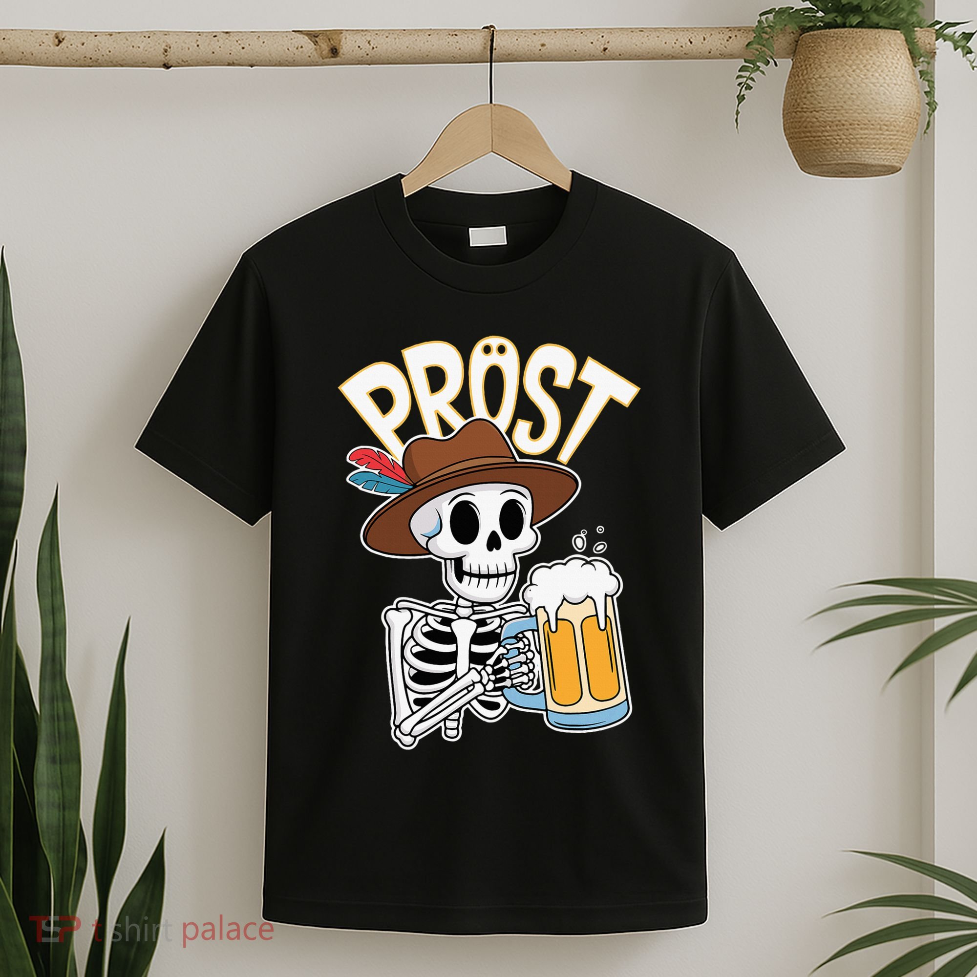 Prost Oktoberfest Halloween Skeleton T-Shirt