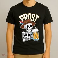 Prost Oktoberfest Halloween Skeleton T-Shirt thumb 3