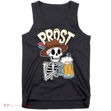 Prost Oktoberfest Halloween Skeleton Tank Top