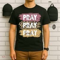Pray On It Pray Over It Pray Through It Prayer Faith Religious T-Shirt thumb 6