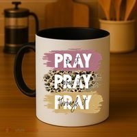 Pray On It Pray Over It Pray Through It Prayer Faith Religious Coffee Mug thumb 4