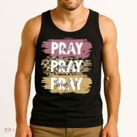 Pray On It Pray Over It Pray Through It Prayer Faith Religious Tank Top thumb 3
