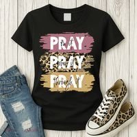 Pray On It Pray Over It Pray Through It Prayer Faith Religious Women's T-Shirt thumb 3