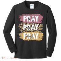 Pray On It Pray Over It Pray Through It Prayer Faith Religious Kids Long Sleeve Shirt thumb 0