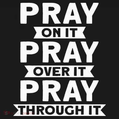 Pray On It Pray Over It Pray Through It Christian Pom Pom 12in Knit Beanie