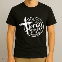 Pray On It Pray Over It Pray Through It Christian T-Shirt thumb 3