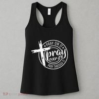 Pray On It Pray Over It Pray Through It Christian Women's Tank Top thumb 3