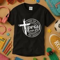 Pray On It Pray Over It Pray Through It Christian Kids T-Shirt thumb 3