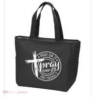 Pray On It Pray Over It Pray Through It Christian Tote Bag thumb 3