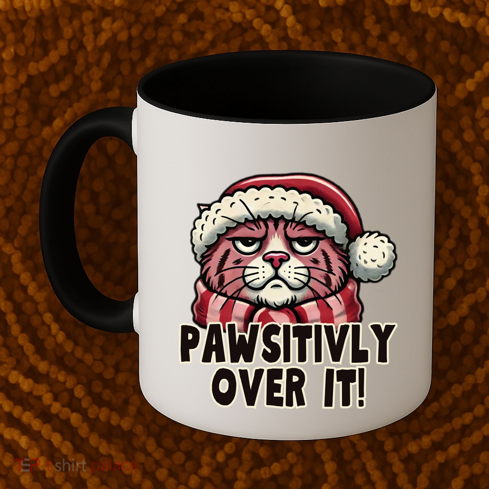 Pawsitively Over It Funny Grumpy Cat Christmas Great Gift Coffee Mug